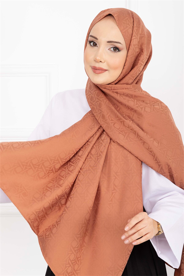 Iconic Pattern Jacquard Shawl Series Salmon