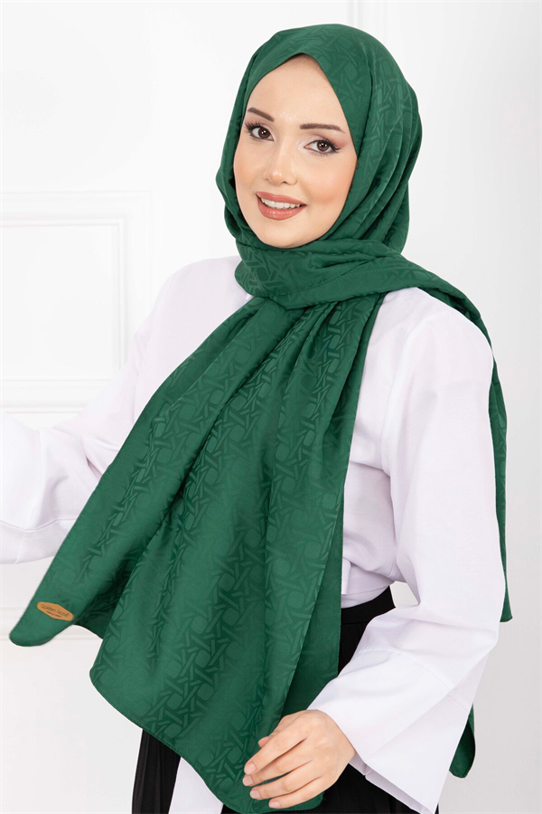 Iconic Pattern Jacquard Shawl Series Emerald