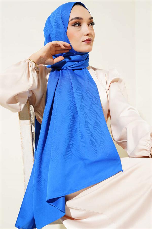 Illusion Pattern Jacquard Shawl Saxe -46