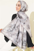 Fine Line Detail Floral Scarf, Mink