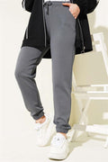 Thin Striped Waist Drawstring Jogger Pants Smoke