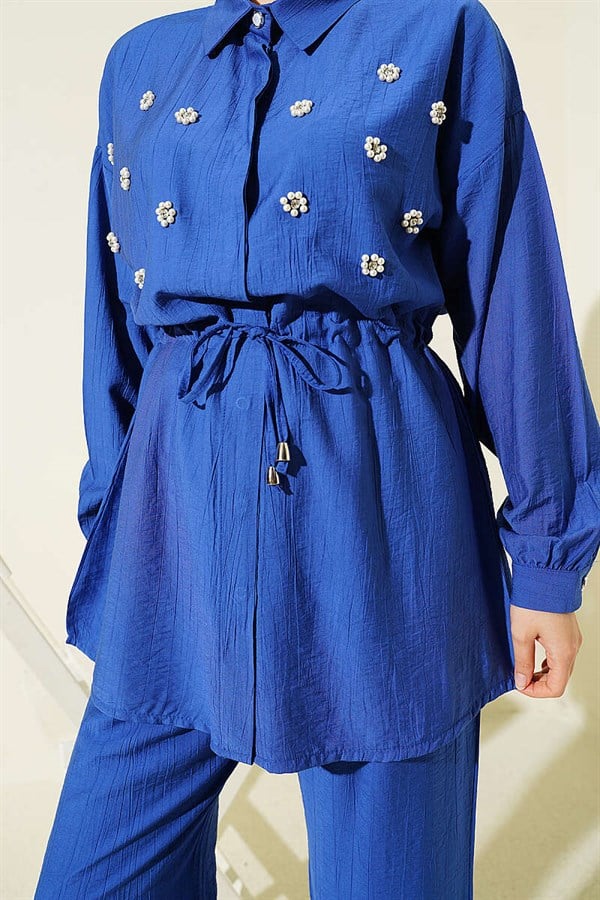 Pearl Flower Hidden Button 2 Piece Set
