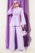 Pearl Button Detail 2 Piece Set in Lilac