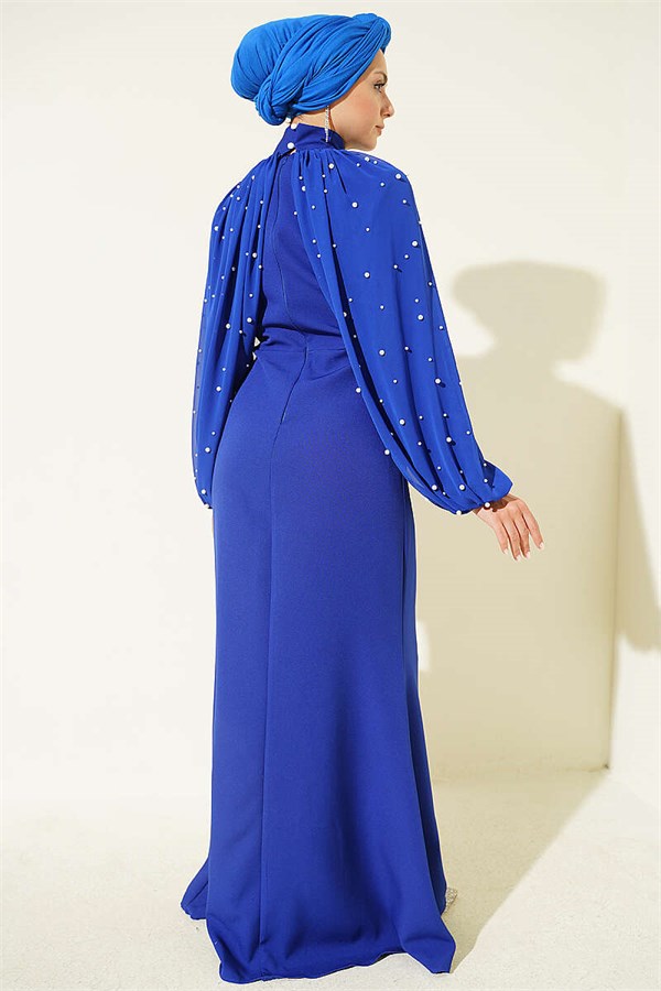 Pearl Cape Evening Dress in Saks