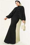 Pearl Cape Evening Dress Black