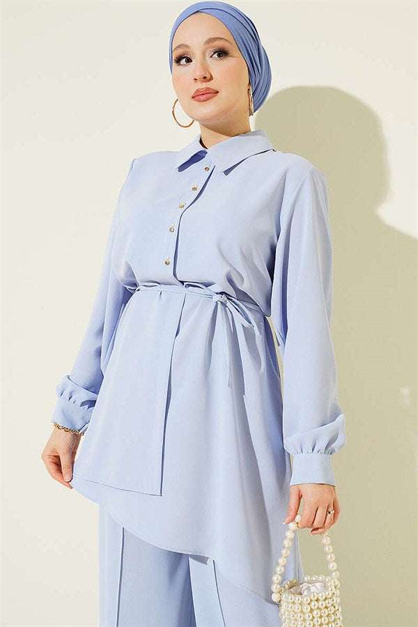 Pearl Embellished 2 Piece Set, Blue