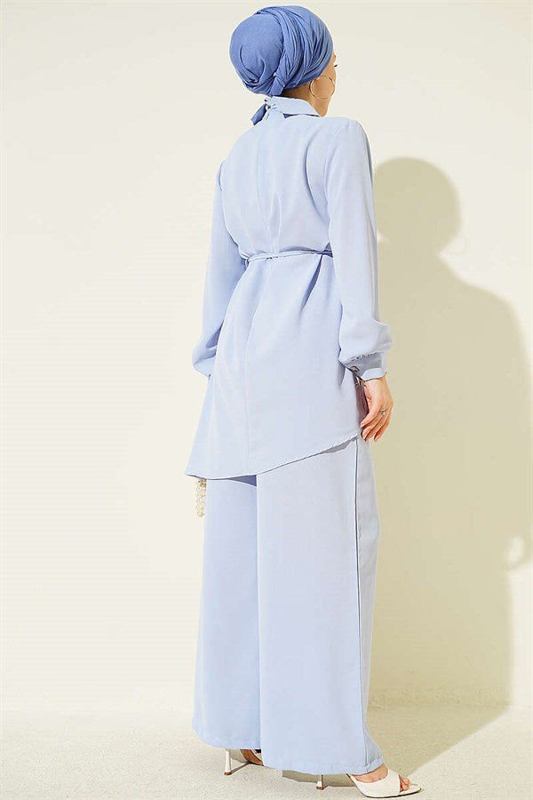 Pearl Embellished 2 Piece Set, Blue