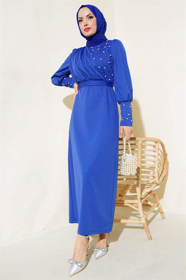 Pearl Embellished Dress Saxe