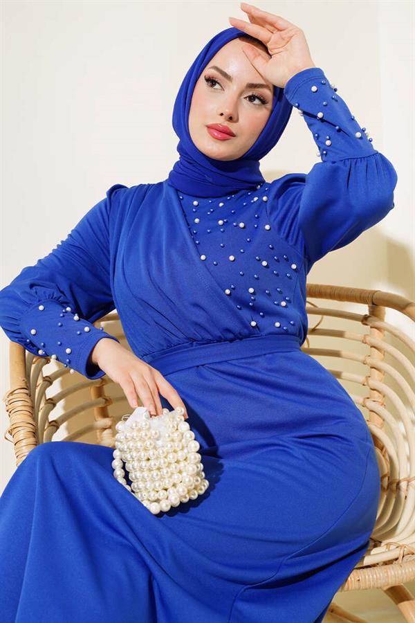 Pearl Embellished Dress Saxe