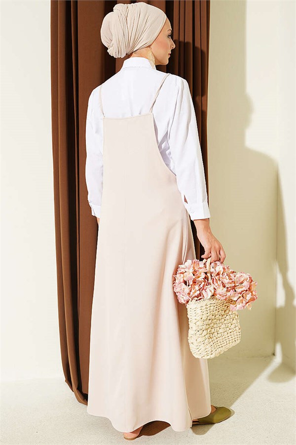 Strappy Sleeveless Dress, Beige