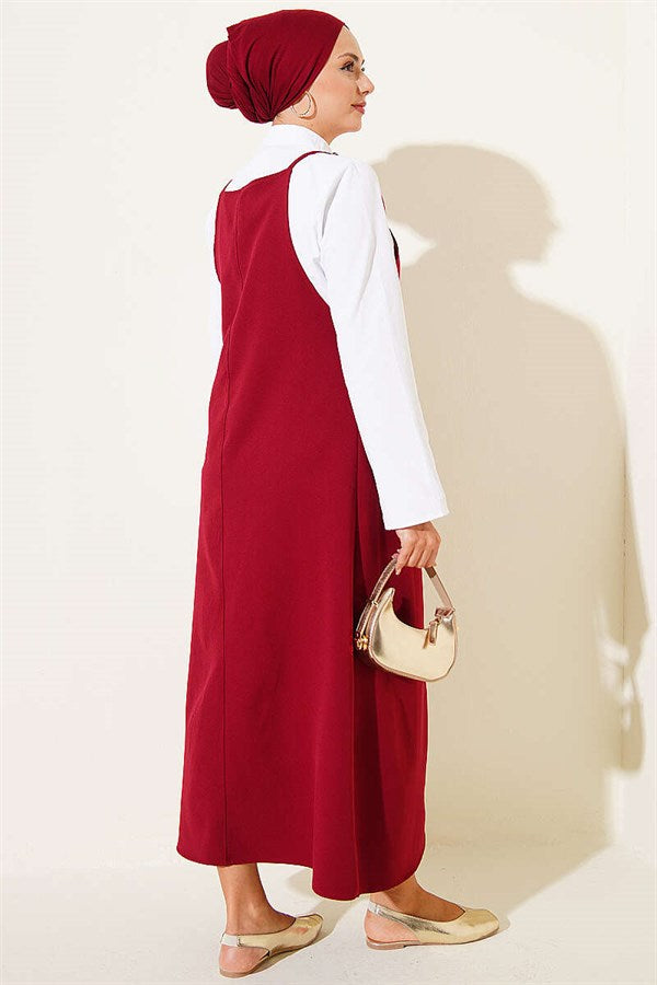 Strappy Sleeveless Dress, Burgundy