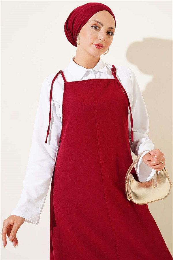 Strappy Sleeveless Dress, Burgundy