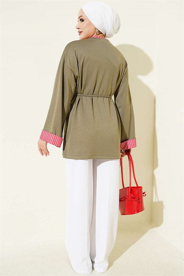 Drawstring Detail Tunic in Khaki