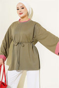 Drawstring Detail Tunic in Khaki