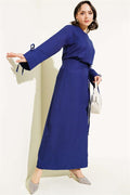 Basic 2 Piece Set with a Tied Skirt, Navy Blue