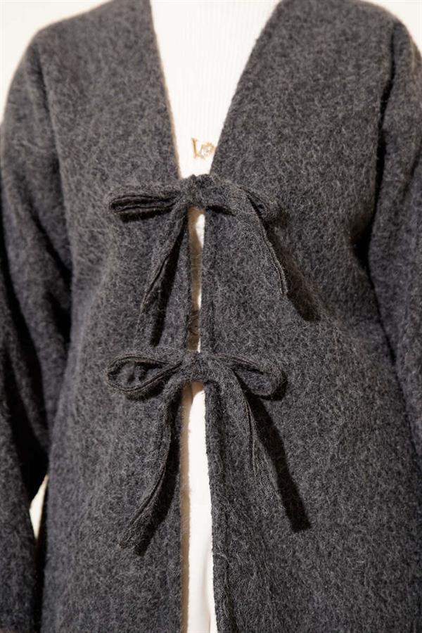 Jacket with Rope Tie Detail, Smoke Color