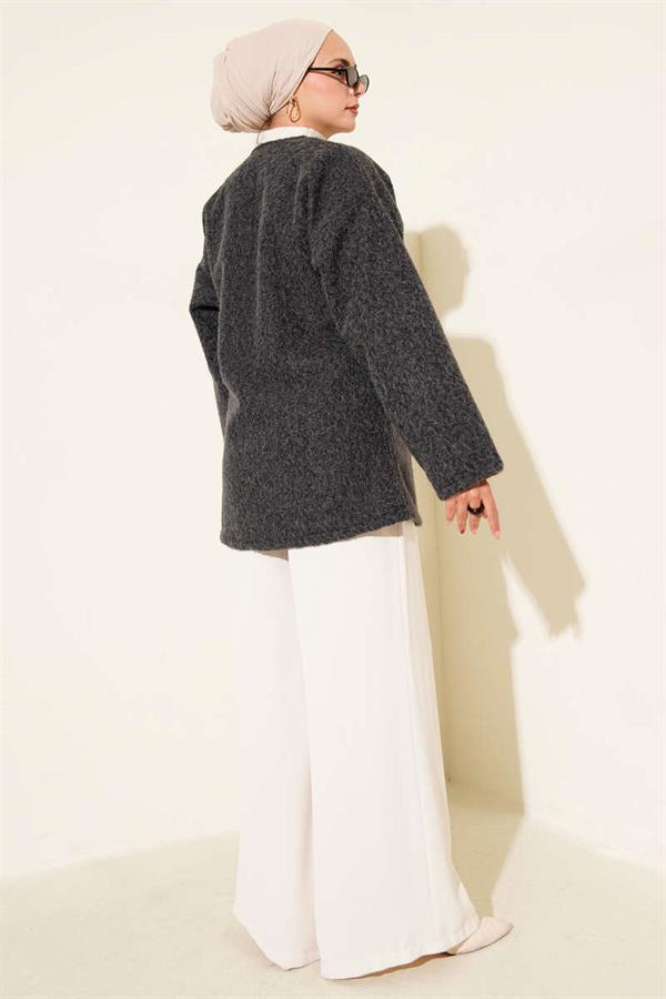 Jacket with Rope Tie Detail, Smoke Color