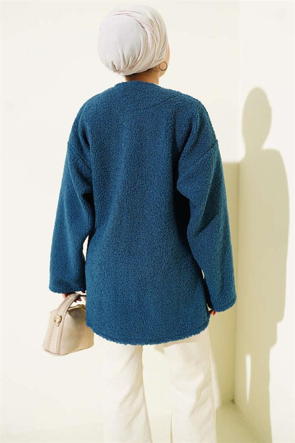 Indigo Jacket with Tie-Up Detail