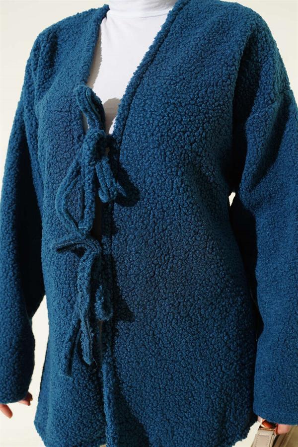 Indigo Jacket with Tie-Up Detail