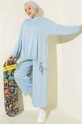 Drawstring Two-Piece Set, Baby Blue