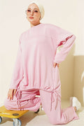 Drawstring Two-Piece Set, Pink