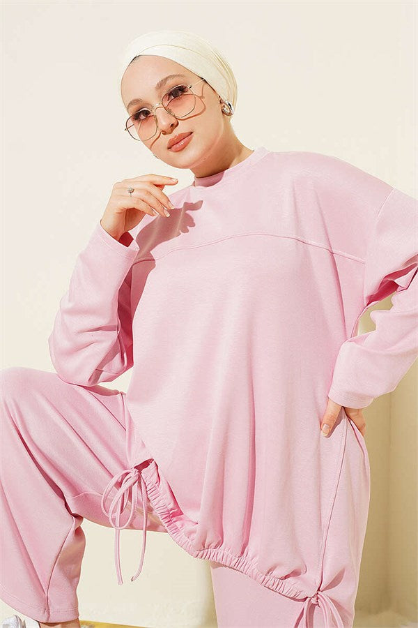 Drawstring Two-Piece Set, Pink