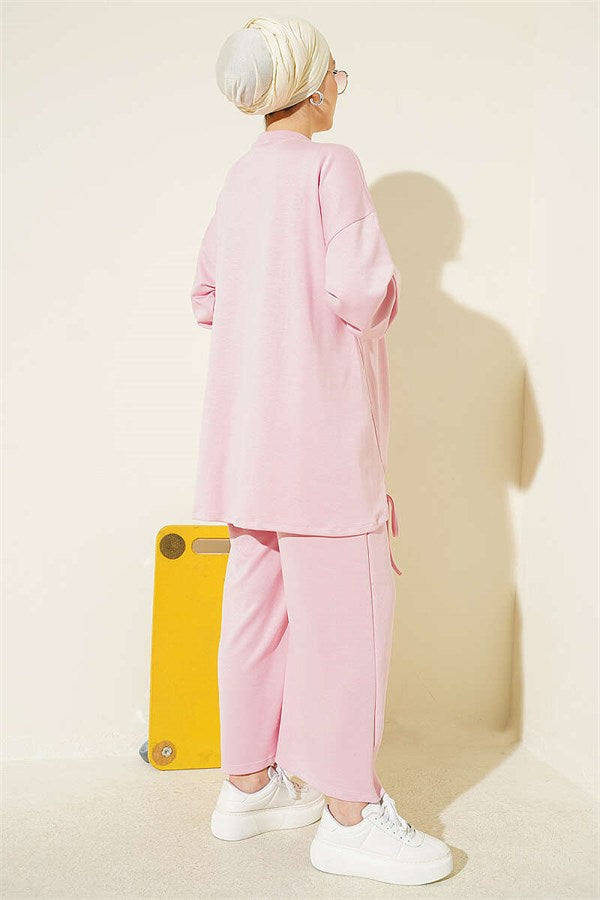Drawstring Two-Piece Set, Pink