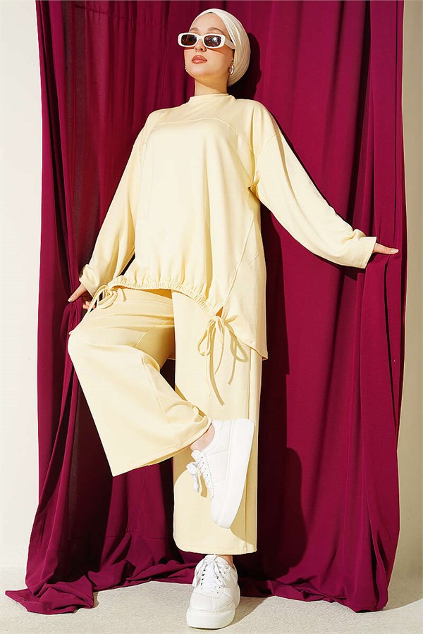 Drawstring Two-Piece Set in Yellow