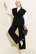 Tencel 2 Piece Set with Drawstring Vest, Black