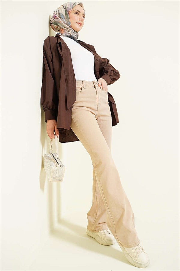 Spanish Button-Down Jeans, Beige