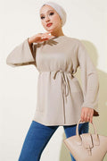 Spanish Sleeve Laced Tunic Beige