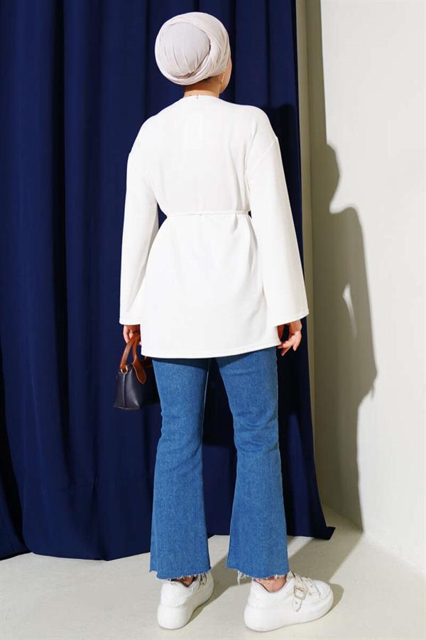 Spanish Sleeve Laced Tunic Ecru