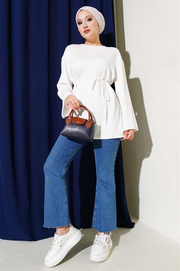 Spanish Sleeve Laced Tunic Ecru