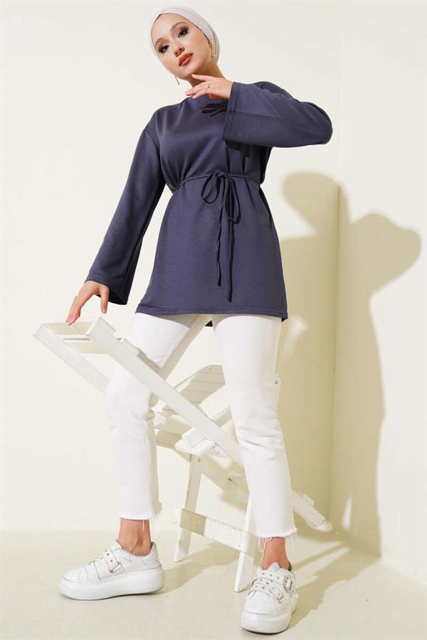 Spanish Sleeve Laced Tunic Smoke