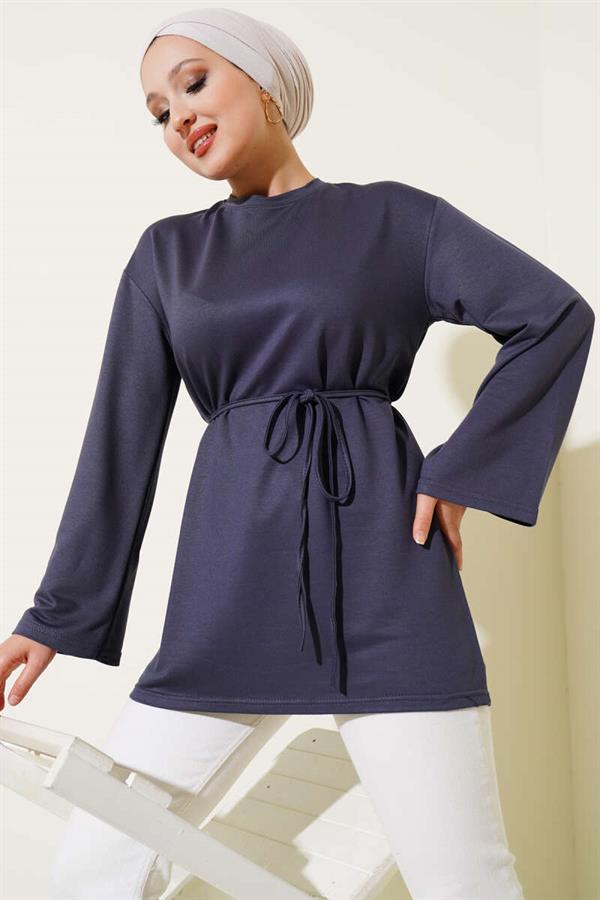 Spanish Sleeve Laced Tunic Smoke
