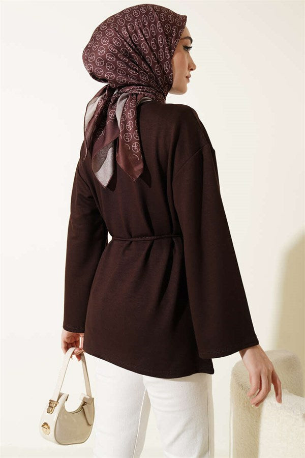 Spanish Sleeveless Lace-Up Tunic, Brown