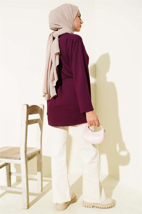 Spanish Sleeve Lace Tunic Plum