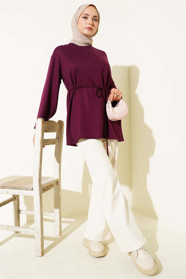 Spanish Sleeve Lace Tunic Plum