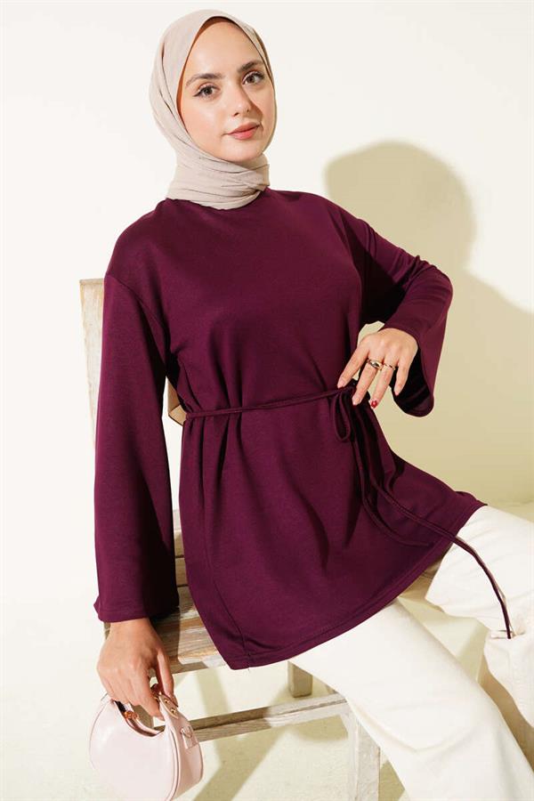 Spanish Sleeve Lace Tunic Plum