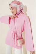 Spanish Sleeve Lace-Up Tunic Pink