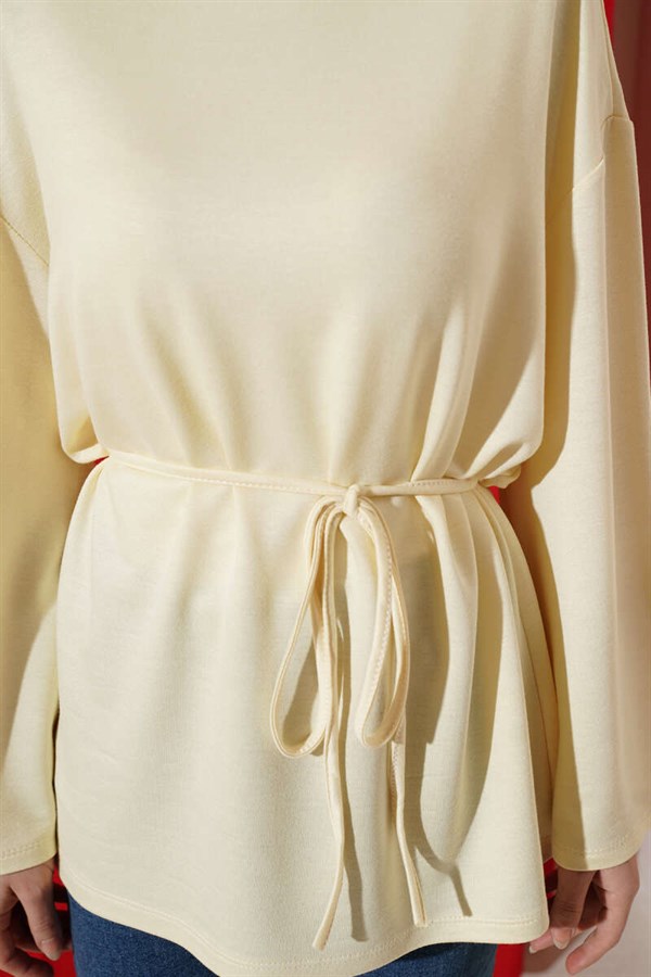 Spanish Sleeveless Lace-Up Tunic Yellow