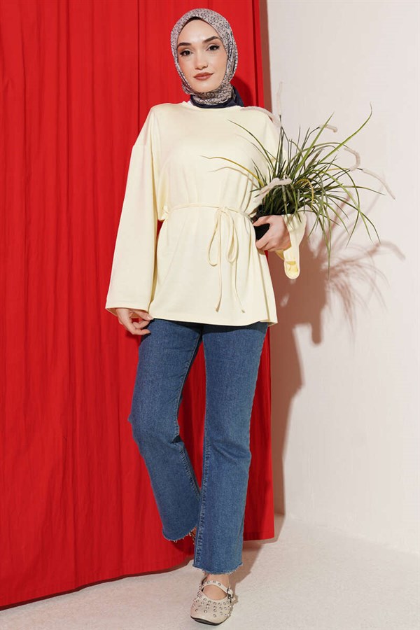 Spanish Sleeveless Lace-Up Tunic Yellow