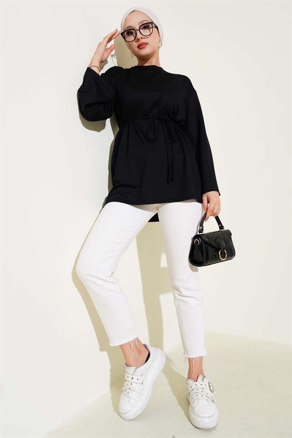 Spanish Sleeve Laced Tunic Black