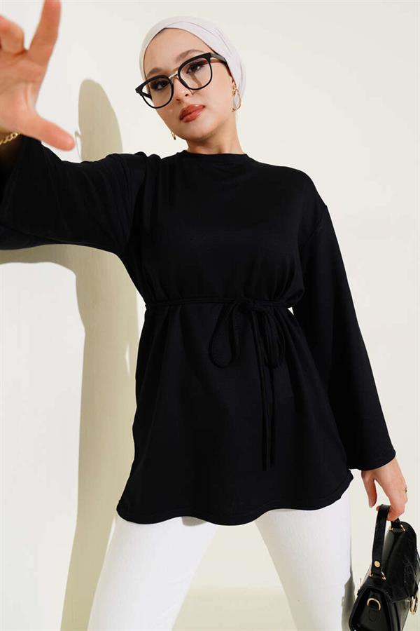 Spanish Sleeve Laced Tunic Black