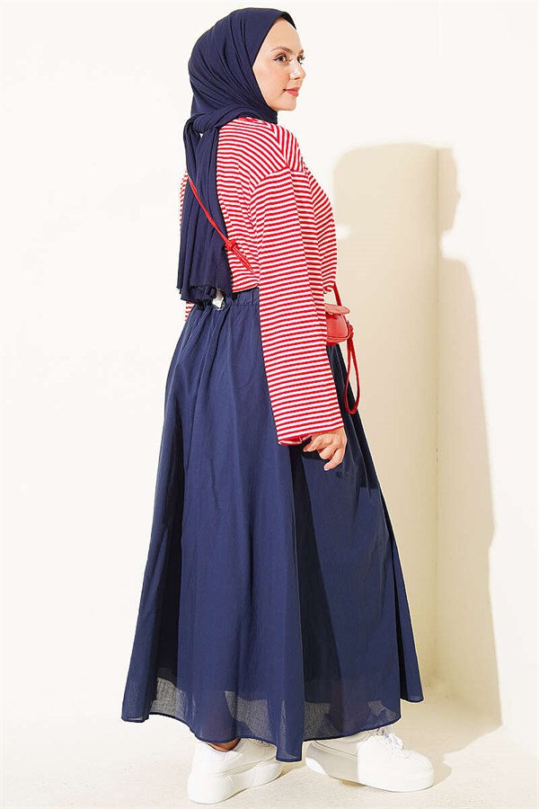 Spanish Sleeve Striped Tunic Red