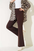 Bell-bottomed Elastic Waist Double Trousers, Bitter Coffee