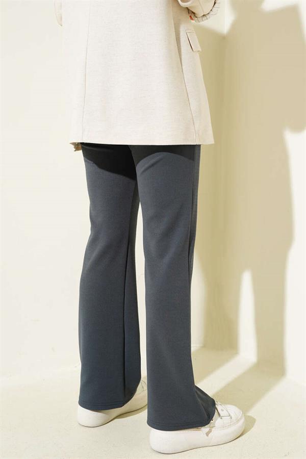 Spanish Leg Elastic Waist Trousers Smoke Color