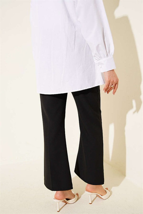 Spanish Style Flare Double Trousers, Black