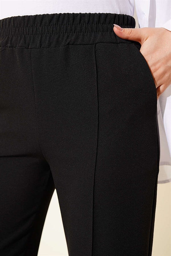 Spanish Style Flare Double Trousers, Black