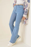 Spanish Leg High Waisted Light Denim Jeans